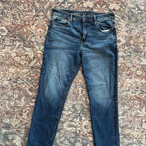 American Eagle Outfitters Men's Straight Jeans - Dark Blue